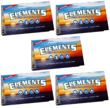 5 Pack Elements Ultra Thin Rice Single Wide Cigarette Paper 500 Leaves 8311-5
