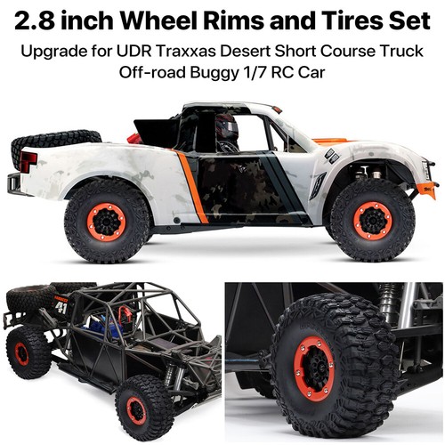 4x Short Course Truck Reifen & Räder 17mm Hex für RC 1/7 Desert Truggy Truck - Bild 3 von 15