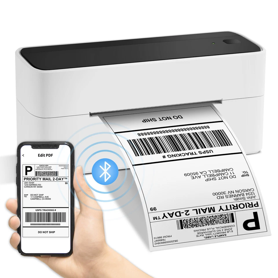 Bluetooth Thermal Label Printer Shipping Barcode printer for Royal Mail DHL lot - Image 2 of 4