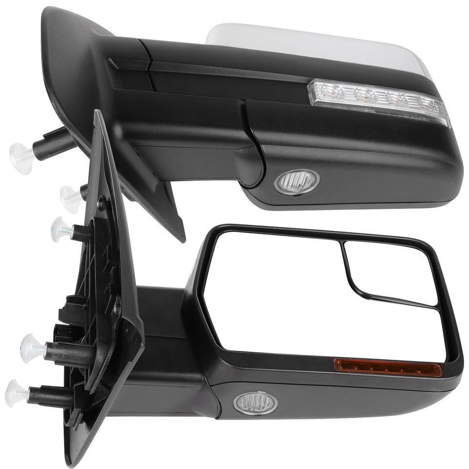 Power Tow Mirrors For 2004-2014 Ford F150 - Heated With Turn Signal & Puddle Lights