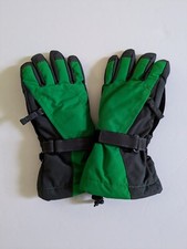 Lands End Boys Winter Gloves Size Medium, Green/ Dk Gray/Black NICE