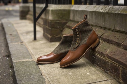 leather and tweed boots