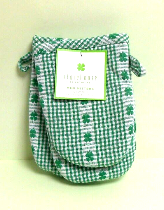 Storehouse St. Patrick's Day Set 2 Kitchen Oven Mini Mitts 5.5" x 8" eBay