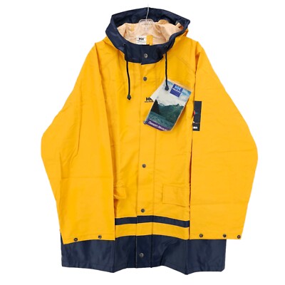 HELLY HANSEN Allround Jacket Rain Sailing Hooded Yellow Blue NOS