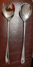 Vintage Silver Plated Salad Serving Set of Fork & Spoon 9" Made in Italy