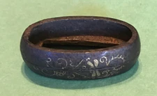 Edo era Japanese sword Koiguchi and matching Fuchi Set, Iron, Gold accents