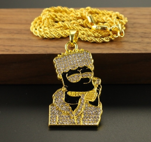 Bart Simpson Pendant Chain Gold 