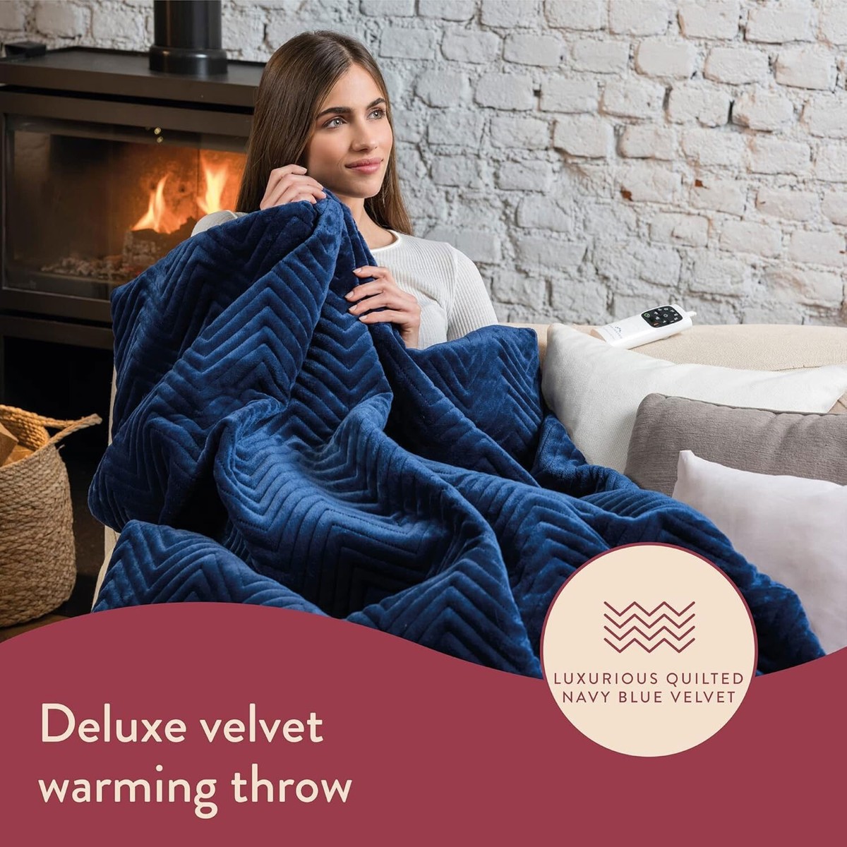 Dreamland Large Heated Throw Deluxe Velvet Large Electric Blanket