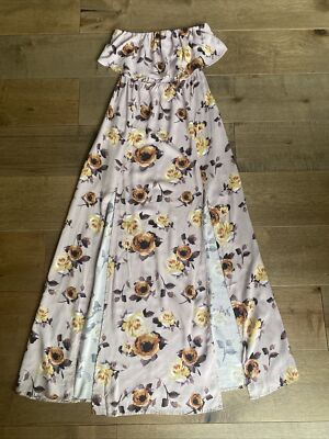 Forever 21 Maxi Dress Strapless Ruffle Floral Dress Women's Sz