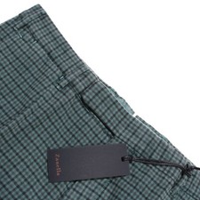 Zanella NWT Chinos / Casual Pants Size 34 US Stan in Blue Check Cotton Blend