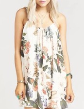 Show Me Your Mumu Cream Floral Trapeze Mini Dress Size Medium
