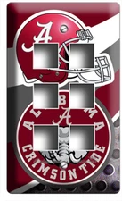ALABAMA CRIMSON TIDE FOOTBALL TEAM LIGHT SWITCH OUTLET WALL PLATE MAN CAVE DECOR