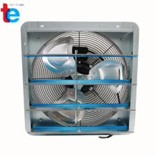 New 12" Wall Mounted Shutter Exhaust Fan Aluminum With Meters Power Cord Kit