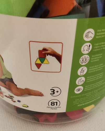 RARE Edushape Magic Shapes Magnetic Foam Building Blocks (81 Piece) - Complete - Picture 3 of 4