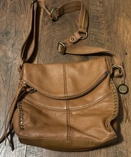 The Sak Silverlake Leather Crossbody/Shoulder Bag Tobacco Brass Studs