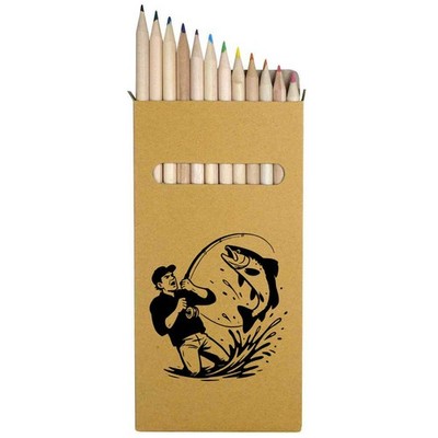 12 x 'Fisherman Big Catch' lang 178 mm Buntstifte / Bleistift Set (PE00077829)