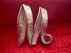 Vintage Crown Trifari Silver Tone M Initial Letter Brooch Pin Designer Jewelry