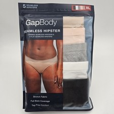 GapBody Women's 5-Pk Seamless Stretch Full Back Coverage Hipster Underwear Sz XL