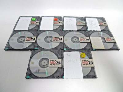 10x Minidisc TDK MD74 min. MD-XG - Bespielte MDs - mini disc