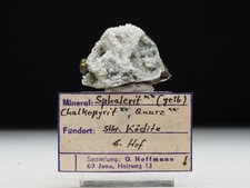 Sphalerit, Chalkopyrit, Quarz, Stbr. Köditz, Hof, Oberfranken, Bayern