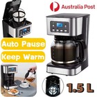 Drip Coffee Maker Portable Automatic Espresso Machine Keep Warm Timing 1500ML