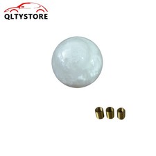 1 Marble Style Round Ball Shift Knob Gear Shifter Head With 3 Adapters White