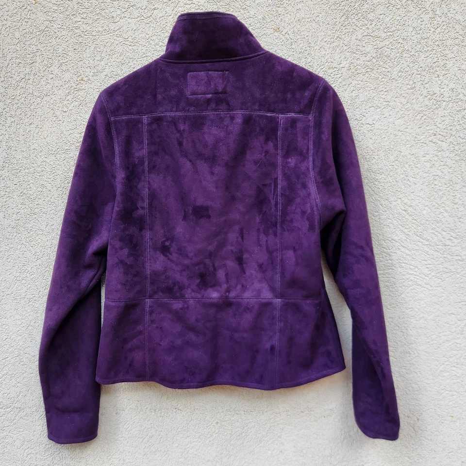 Chaqueta de microgamuza para mujer Outback Trading Co grande forrada de lana púrpura cremallera completa Foto 4 de 4