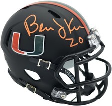 Bernie Kosar Auto Hurricanes Black Nights Alternate Speed Mini Helmet JSA Wit