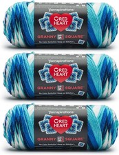 Red Heart All in One Granny Square Soft White - Frigid Yarn - 3 Pack