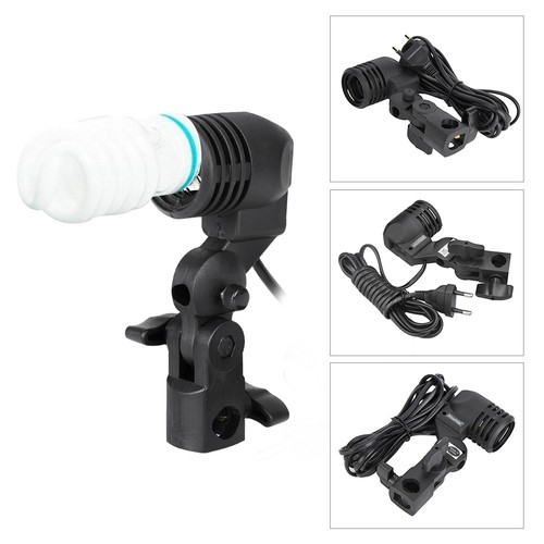 EU Plug 220V NiceFoto E27 Bulb Holder Lighting Head Photo Photography Studio Set - Picture 6 of 9