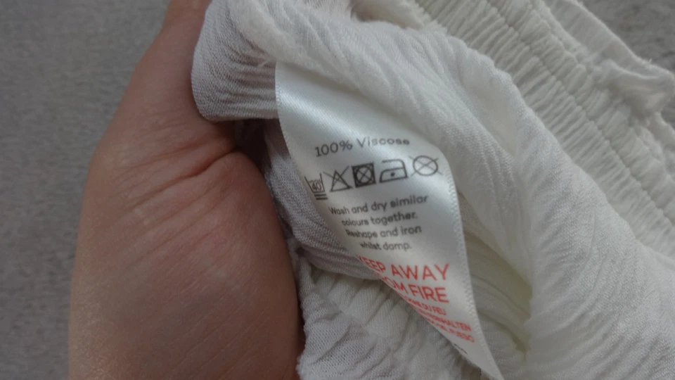 Pantalones de crepé IISLA & BIRD para mujer blancos talla 2 Gauzy Beach cordón recto Foto 4 de 4