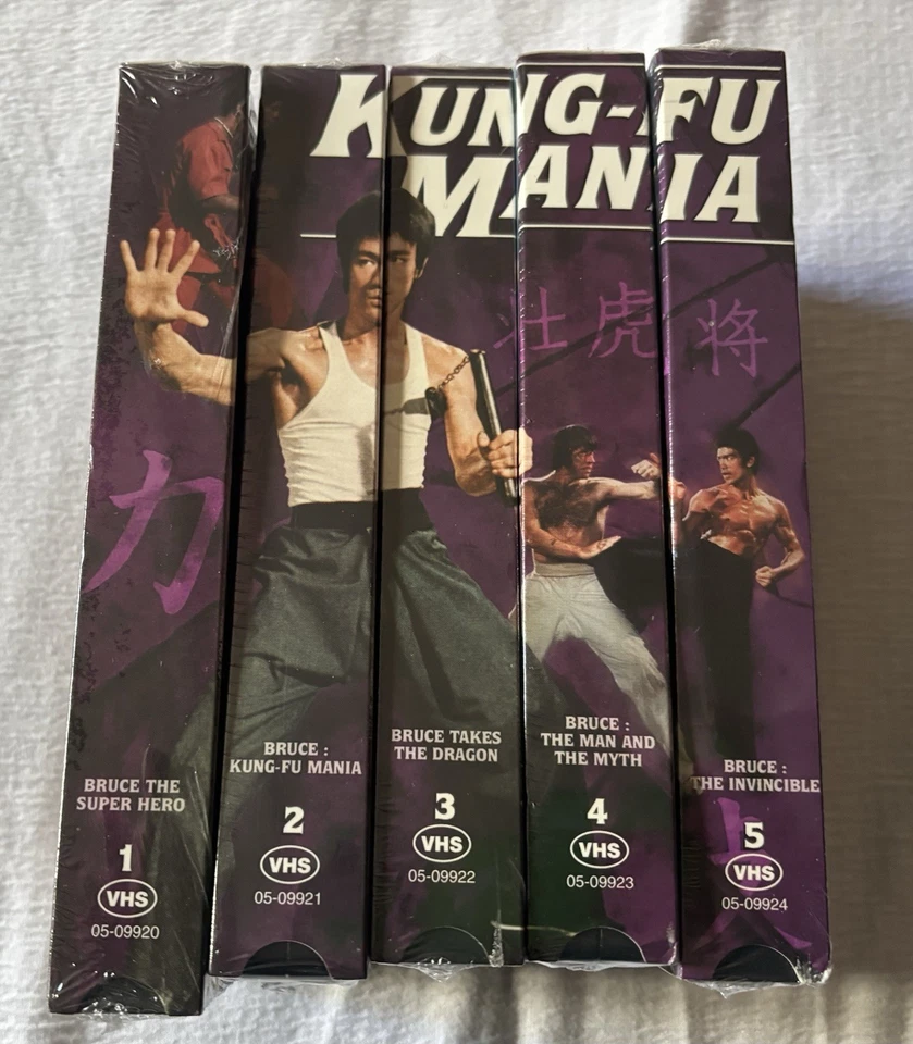 NEW/SEALED Lot of 9 Bruce Lee VHS Complete Kung Fu Mania + Others Martial Arts Foto 2 de 4