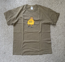 Instructible Shirt Mens Size Large Olive Brown Robot Cartoon Graphic Crew Tee