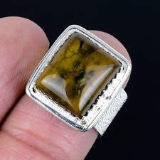 Superb Ocean Jasper Gemstone Handmade 925 Sterling Silver Ring Size 6.5