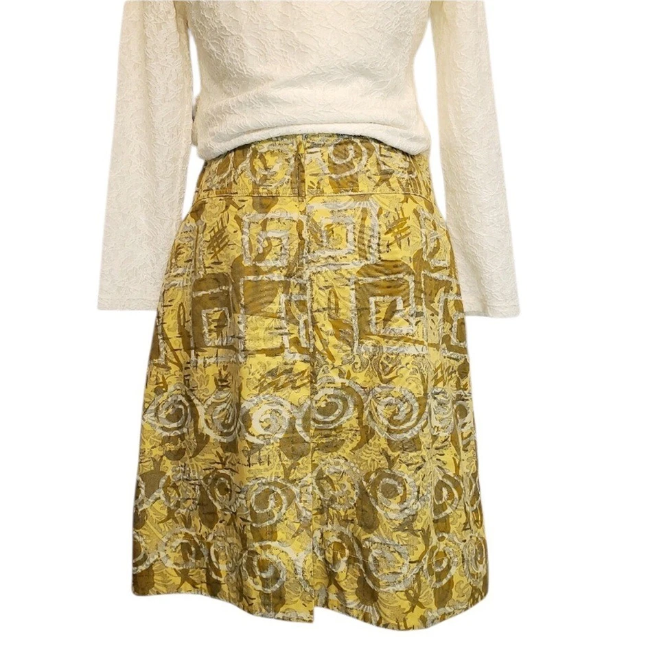 Isda & Co Yellow & Golden Hieroglyphic Skirt - Imagem 2 de 4