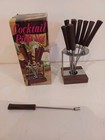 Retro Vintage 10 Piece Cocktail Picks Wooden Handles & Stainless Steel