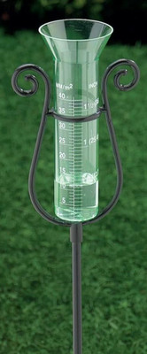 HOME - X GARDEN RAIN GAUGE 35  ACRYLIC PLASTIC OUTDOOR YARD GARDEN MEASURE RAIN
