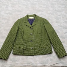 True Vintage Pendleton Blazer Womens 18 Green Houndstooth 70s Wool 100