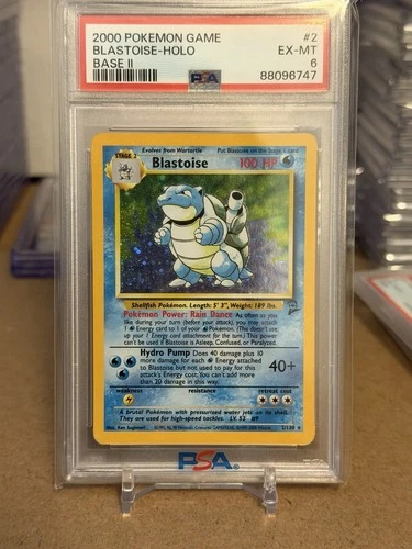 2000 POKEMON BASE SET 2 BLASTOISE HOLO RARE #2 EX - MINT PSA 6