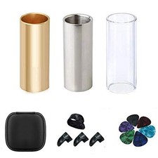 Guitar Slide, Set of 1 Glass 1 Steel Slide and 1 Brass SD371, Black273