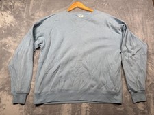 Cotton On Sweatshirt Mens Medium Blue Fleece Lined Ribbed Trim Crew Neck Winter