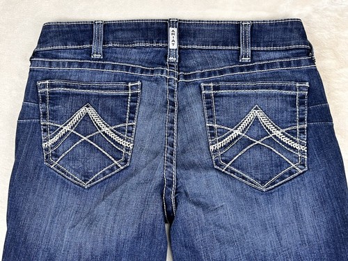 ARIAT Real Denim - Women's Mid Rise straight Bootcut Demin Jeans - Size 32L - Picture 8 of 9