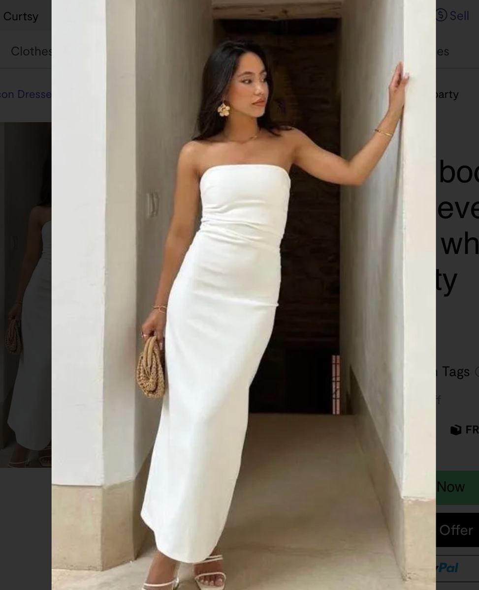 white bodycon dress zara ZARA dress bodycon strapless sleeveless tailored midi white wedding party