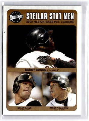 2003 Upper Deck Vintage #247 Barry Bonds / Brian Giles / Manny Ramirez SSM NM