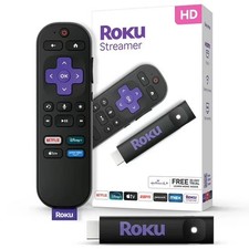 Roku HD Streamer 2026 Streaming Stick Device for TV with Voice Remote Free Cable