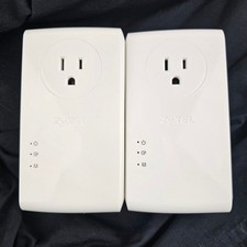 ZyXEL 1800Mbps 2-port Gigabit Powerline Adapter PLA5456 Lot Of 2 White Used