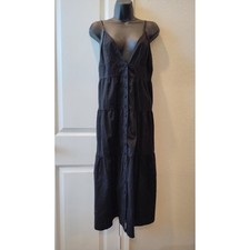 NWT Forever 21 Gap A-Line Tiered Cami Midi Dress Black Size L