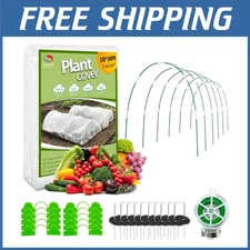 Winter Plant Covers Kit with Frost Cloth & Garden Hoops