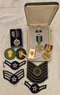 Vintage Junk Drawer Lot Military WWI WWII Medals Knife American Legion Sterling