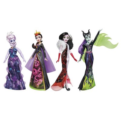 Villains Black and Brights Collection, Fashion Doll 4 Pack, Disney Villains T...